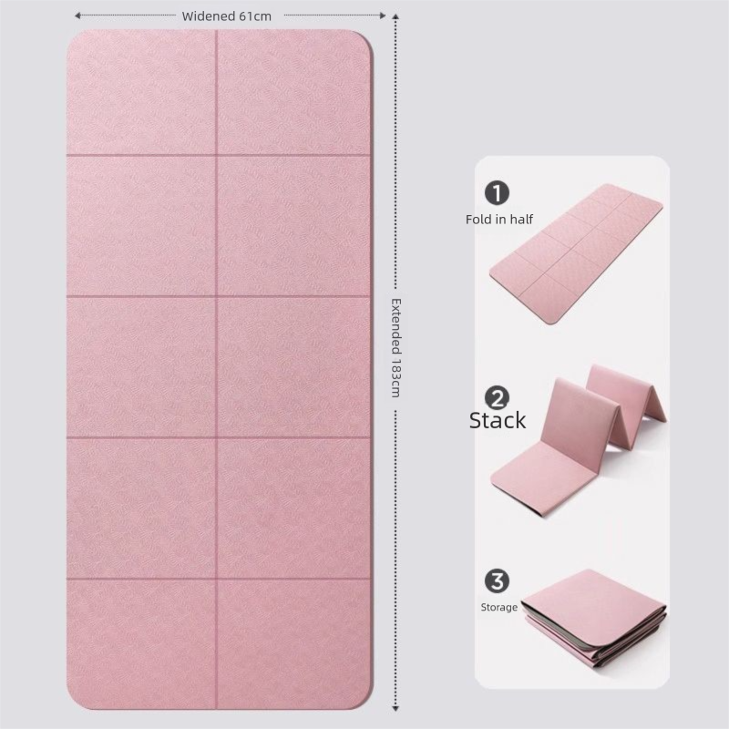 Tragbare, verdickte, rutschfeste TPE-Fitnessmatte mit Schallschutz, faltbare, feuchtigkeitsbeständige Schlafmatte mit doppeltem Verwendungszweck für Yoga_voghion.com