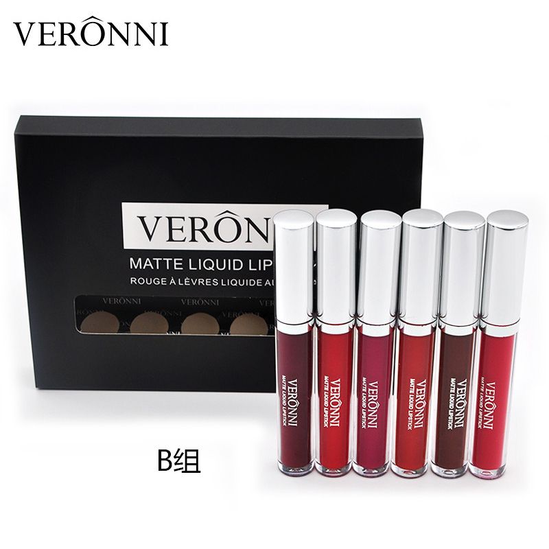 Matte 30% desconto Veet Lipgloss Sexy Batom 6/12 Pcs/Lote Conjunto de cosméticos À prova d'água Longa duração Lip Gloss Maquiagem Tint Kit_voghion.com