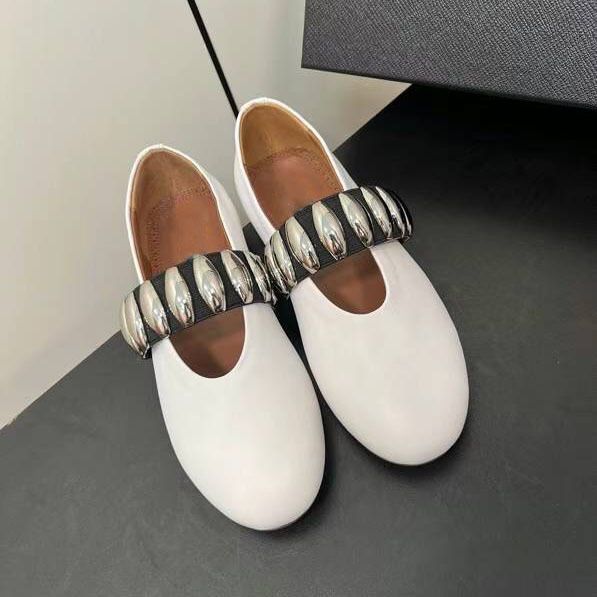 Pantofi cu fund plat în stil 24/Show, la fel ca stilul de balet cool al lui Zhang Xiaohui, talpă confortabilă și antiderapantă._voghion.com