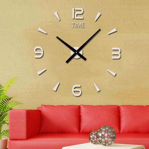 Dreidimensionales Acryl-Wohnzimmer, TV-Hintergrund-Wandaufkleber, leuchtende Uhr, kreative dekorative Uhr_voghion.com