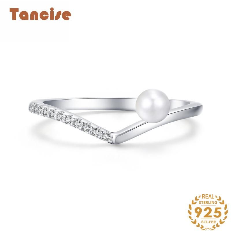  Tancise Classic Zircon Silver Ring Ladies Jewelry Wedding Promise Party Gift_voghion.com
