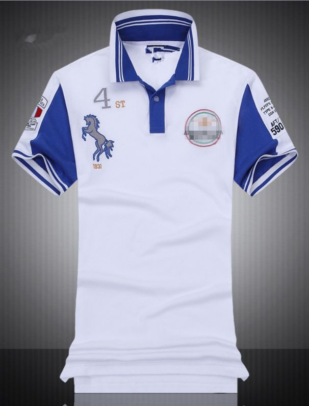 Yaz mavi kısa kollu tek parça yırtmaçlı düz renk yazlık sıradan gündelik pamuklu erkek giyim_voghion.com