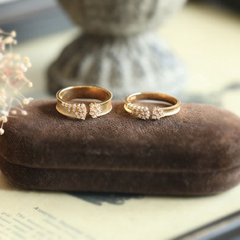 Japanese And Korean Light Luxury Style, High-end Feeling, Open Mouth Diamond Inlaid, Pure Silver Ring, Women's Ring_voghion.com