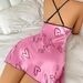 Women's clothing nightgown home wear thin sexy backless suspender skirt women's fashion printed silk love skirt_voghion.com