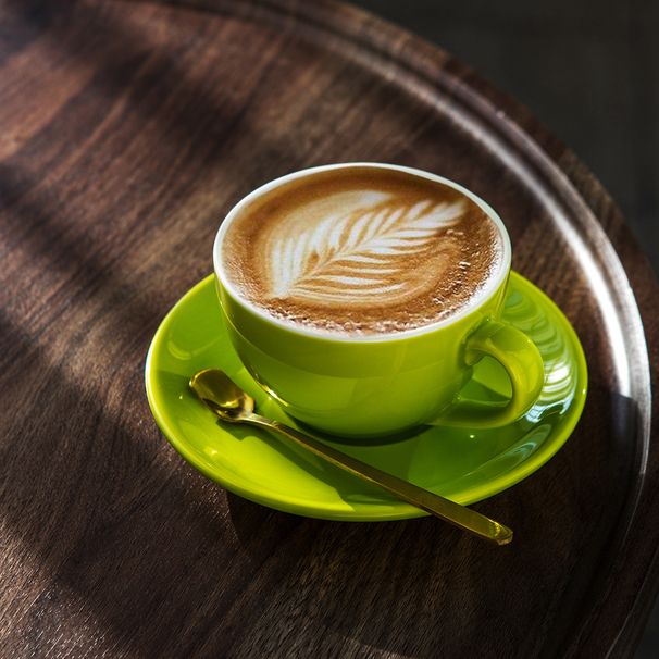 Conjunto de pratos de café de competição espessados de terceira geração Half Chen, xícara de cerâmica para cappuccino com leite, 250ml_voghion.com