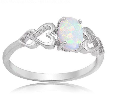 Sixtyshades – Ovale Ringe aus weißem Opal, Sterling-Silber-Edelsteinschmuck für Damen (Größe 10)_voghion.com