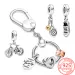Neues, beliebtes Charm-Set aus 925er Sterlingsilber: Halskette, Ring, Schnuller, Schlüsselanhänger – ein klassisches Geschenk für Damen und modische Accessoires._voghion.com