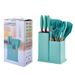 Set regalo di utensili da cucina in silicone con doppia canna in paglia di grano, 19 pezzi_voghion.com