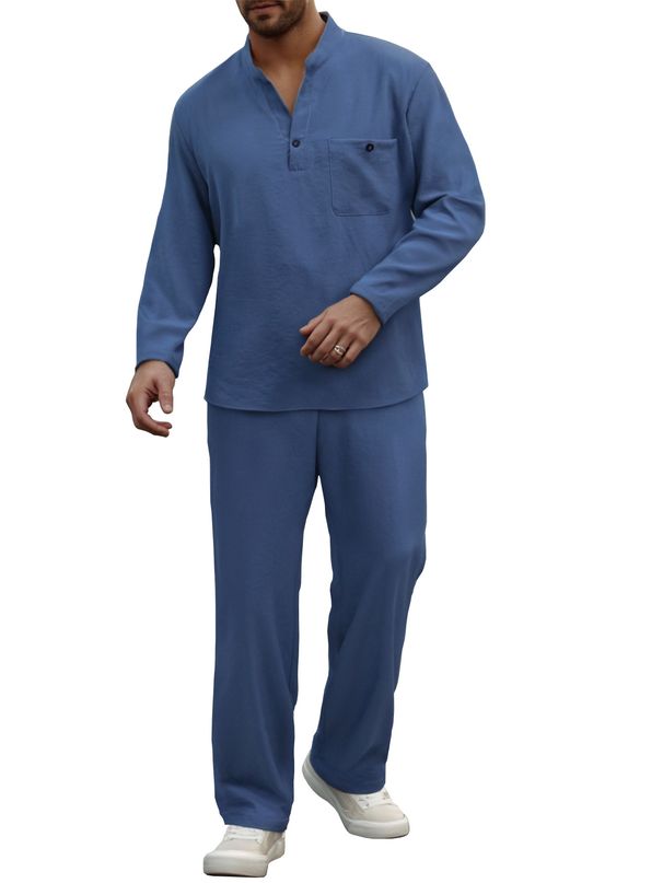 Maglietta da uomo in stile cinese di papà, a maniche lunghe, alla moda, a maniche lunghe, taglia grande, ampia, tinta unita, a maniche lunghe, in stile Tang, da uomo_voghion.com