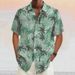 Men's Clothing Coconut Tree Graffiti Luminous Short Sleeve Print Outdoor Street Button Print Top_voghion.com