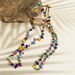 Collana lunga a maglioni con catena a più strati in vetro colorato a conchiglia bohémien, molto venduta, per le donne_voghion.com