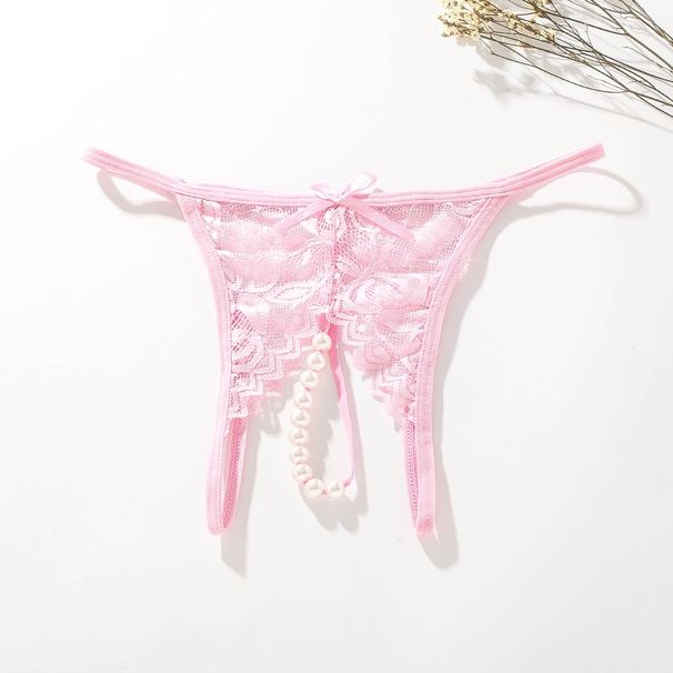 Underwear Sleepwears Sexy Pearl Massage Crotchless Panties For Women Sexy Transparent T Pants Lace Briefs Lingerie_voghion.com