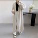 Autumn winter new gentle soft sticky knitted cardigan women's solid color lazy style loose and slimming mid length over_voghion.com
