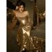 Women's Clothing High Grade Sequined Host, One Shoulder Tube Top Toast Dress, Bride Fishtail Skirt With Small Train_voghion.com