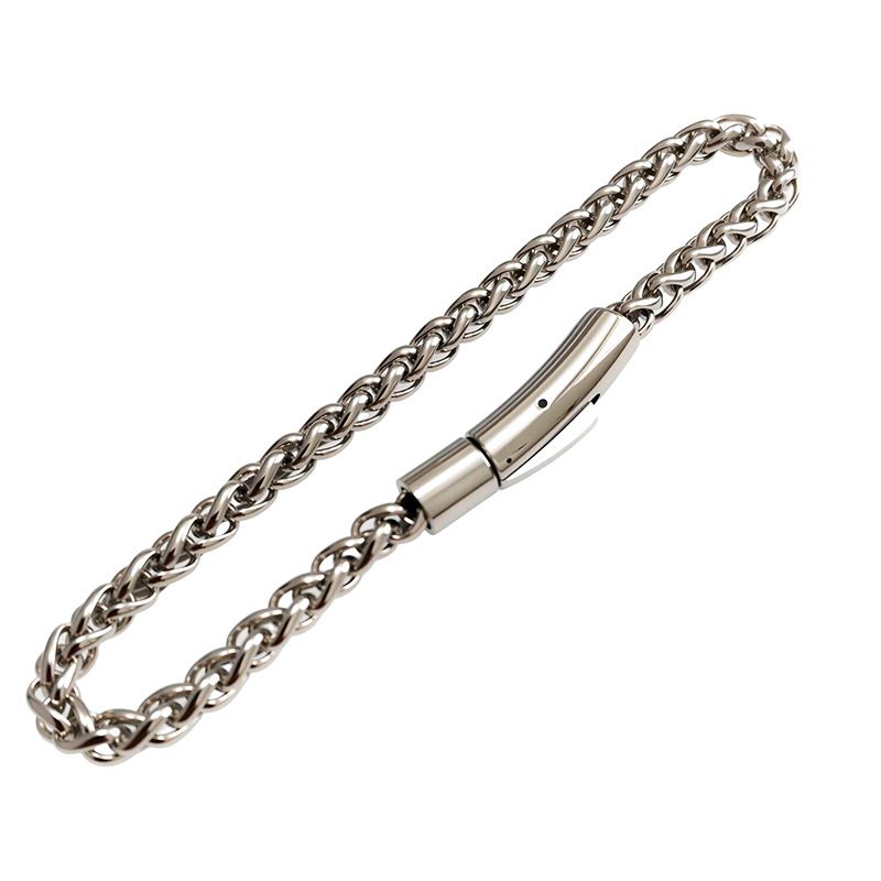 Stainless Men's Titanium Steel Jewelry Personality Cuban Chain Trendy Hip Hop Bracelet_voghion.com