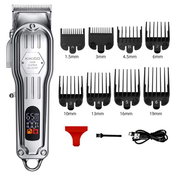 Profesyonel Saç Kesme ve Sakal Düzeltici - Şarj Edilebilir, Su Geçirmez, Düşük Gürültü (36-45 dB) Paslanmaz Çelik Bıçaklı, Erkekler ve Kadınlar İçin (Siyah/Gümüş)_voghion.com