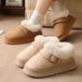 Voyage 2025 New Trendy Fashion Versatile Button Home Indoor Warm Thick-Soled Cotton Slippers Winter Women Direct Shipping_voghion.com