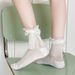 Chaussettes unisexes creuses fines et respirantes pour femmes, chaussettes mi-tubes mignonnes en dentelle avec nœud en dentelle, chaussettes fines_voghion.com