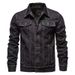 Men's Denim Jacket With Floral Print, Loose Fit Casual Long Sleeve Shirt Coat For Spring & Autumn, Youth Trendy Open Front Coat_voghion.com