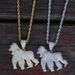 Collana con ciondolo Gorilla Hip Hop – Design Roaring King Kong in zircone placcato oro 14K per uomo_voghion.com