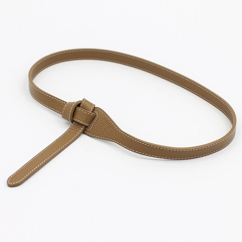 Cintura decorativa da donna annodata 2023 senza cintura da punzonatura, gonna abbinata in vera pelle, cintura sottile alla moda e versatile,_voghion.com