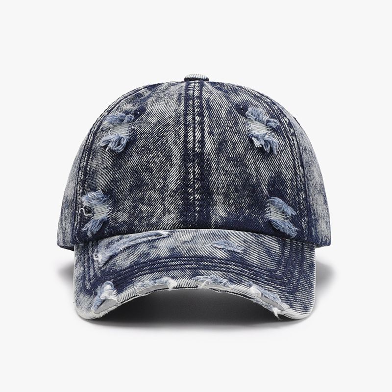 Washed Hole Men's Outdoor Versatile Breathable Baseball Cap Spring and Autumn Women's Big Head Circumference Cap_voghion.com