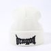 Embroidered Knit Beanie For Men And Women - Soft Acrylic Winter Hat With Letter Design, Breathable And Warm, Perfect For Casual And Streetwear_voghion.com