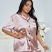 Damskie piżamy Zestawy piżamowe Odzież domowa Podwójne krótkie satynowe Swobodne Wygodne Jedwabne Plus Size Wąskie_voghion.com