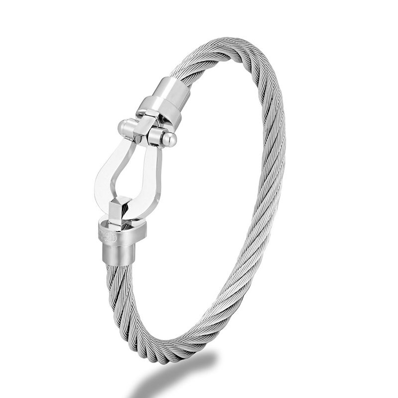 Horseshoe Magnet Buckle Stainless Steel Wire Bracelet DIY Bracelet Jewelry_voghion.com