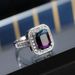 Blå ametyst zirkon turmalin ring geometrisk regnbue vielsesring_voghion.com