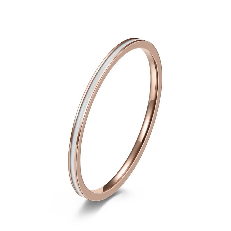 1mm rose gold drip oil can be stacked to place women's titanium steel ring ring drip glue three colors optional tail ring_voghion.com
