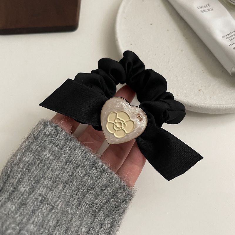 Fransk vintage Duftende stil Kærlighed Camellia Bånd Sløjfe Hårløkke Hårreb Kuglehoved Gummibånd Kvinders high-end sans_voghion.com