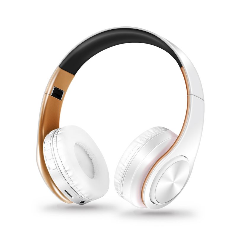 LPT660 Bluetooth bežične slušalice HIFI stereo sportske slušalice (bijele + zlatne)_voghion.com