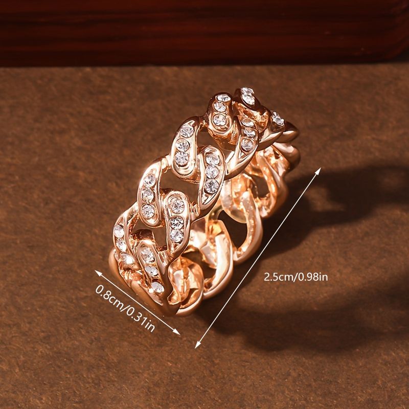 Mode Kubanischer Volldiamant für Männer Trendy High Street Hip-Hop Nischenpersönlichkeit Einzelner Zeigefingerring_voghion.com
