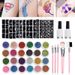 24 colores 125 plantillas de tatuajes Flash Diamond Glitter Flash Powder para tatuajes temporales para niños Herramientas de arte para pintar el cuerpo y la cara_voghion.com