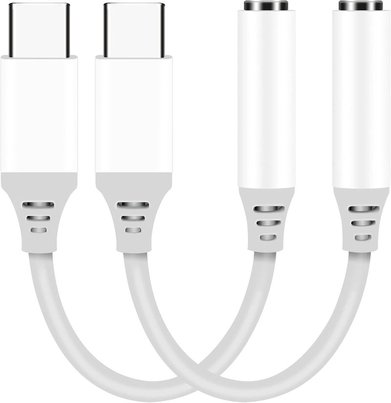 USB C 3,5 mm kuulokeliitäntäsovitin, 2-osainen ENVEL C-type-Aux-äänikaapeli, joka on yhteensopiva iPhone 15 Pro Max Samsungin kanssa_voghion.com