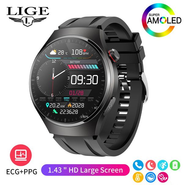 1.43 Inch HD AMOLED Screen Smart Watch Heart Rate ECG Sleep Monitoring Call Exercise_voghion.com