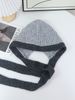 uth Winter Series For Women, Warm Ear Protection Balaclava, Large Head Circumference, Face Slimming, Color-Block Knitted_voghion.com