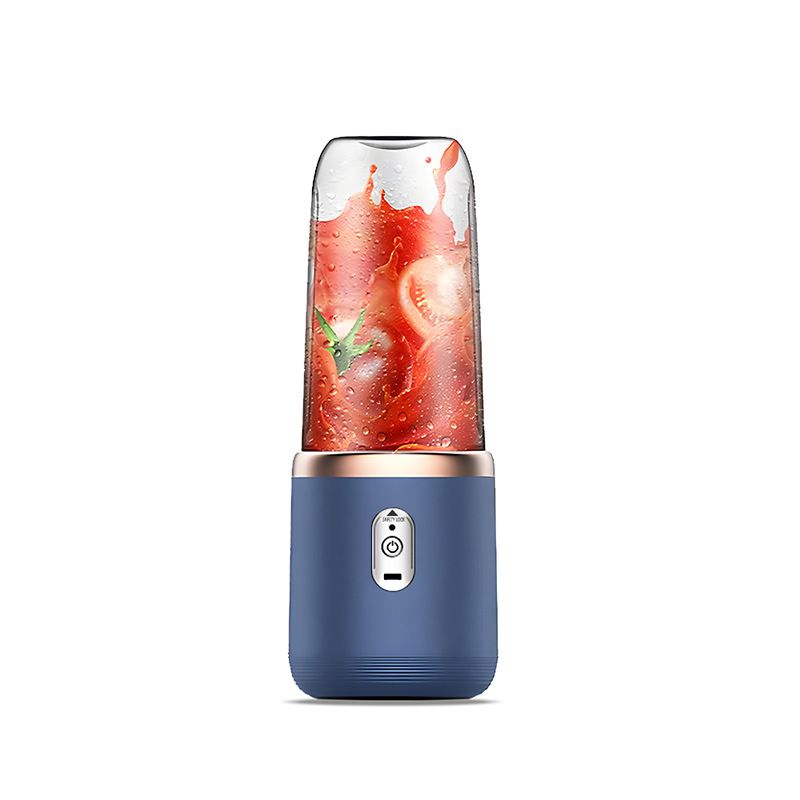 Portable Blender Cup With 6 Blades, 600ml Capacity, USB Rechargeable, For Smoothies, Juices & Baby Food, BPA-Free (Blue/Pink)​_voghion.com