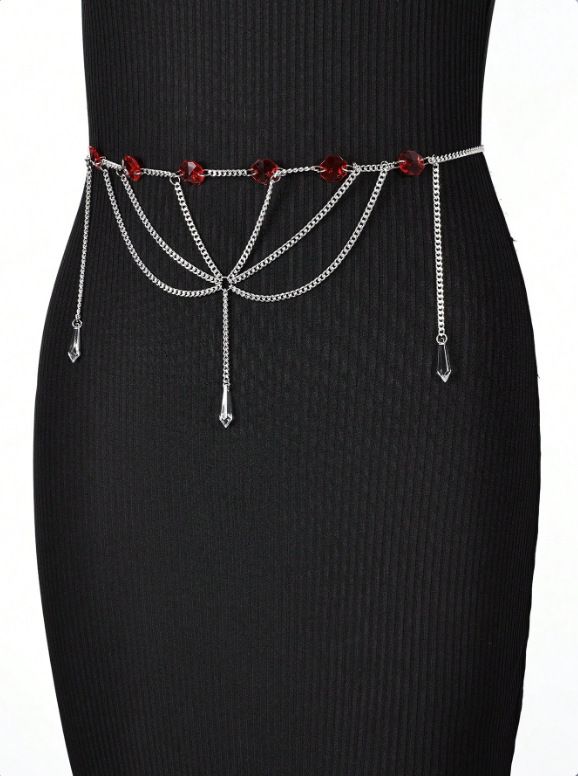 Catena in vita alla moda Accessori in vita per uso quotidiano in catena di metallo_voghion.com