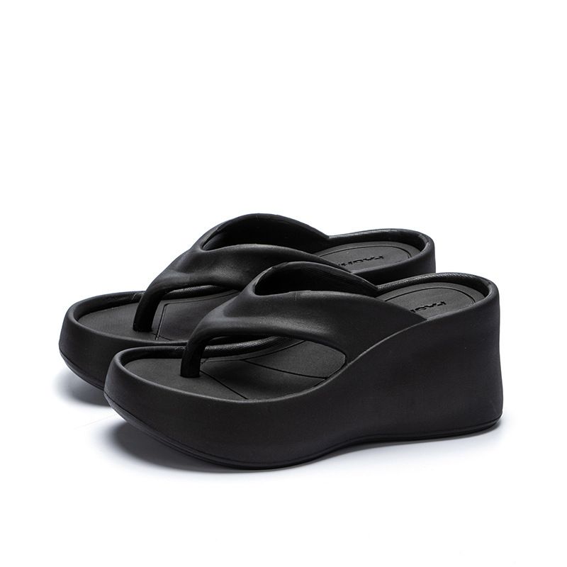 Tongs à plateforme EVA pour femmes - Semelle et talon épais (sandales de plage antidérapantes pour l'intérieur et l'extérieur, design confortable à bout ouvert)_voghion.com