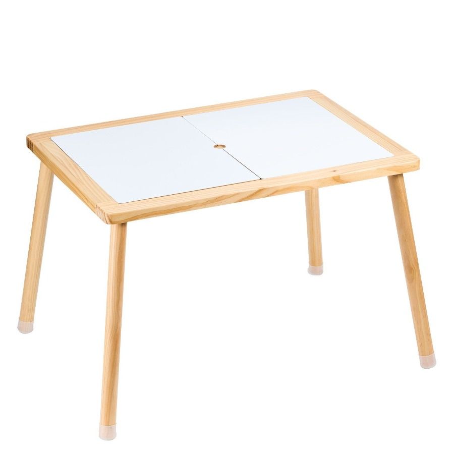 Tavolo da gioco bifacciale in legno per bambini piccoli, con piedini antiscivolo per attività sensoriali al chiuso, tavolo da esterno_voghion.com