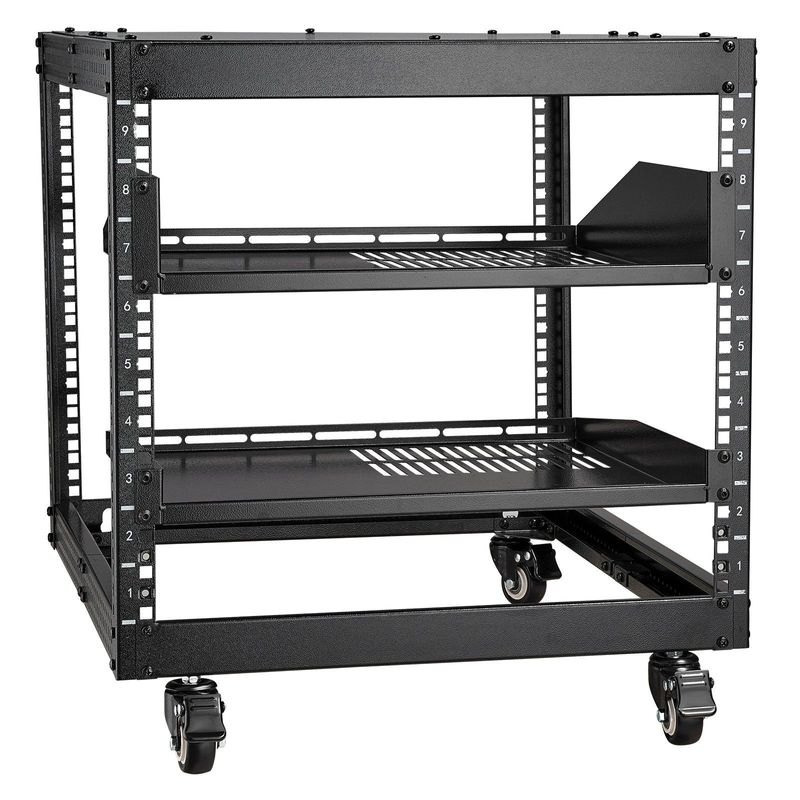 VEVOR 9U 4 Post Open Frame Server Rack Network Enclosure 23''-40'' Adjustable_voghion.com