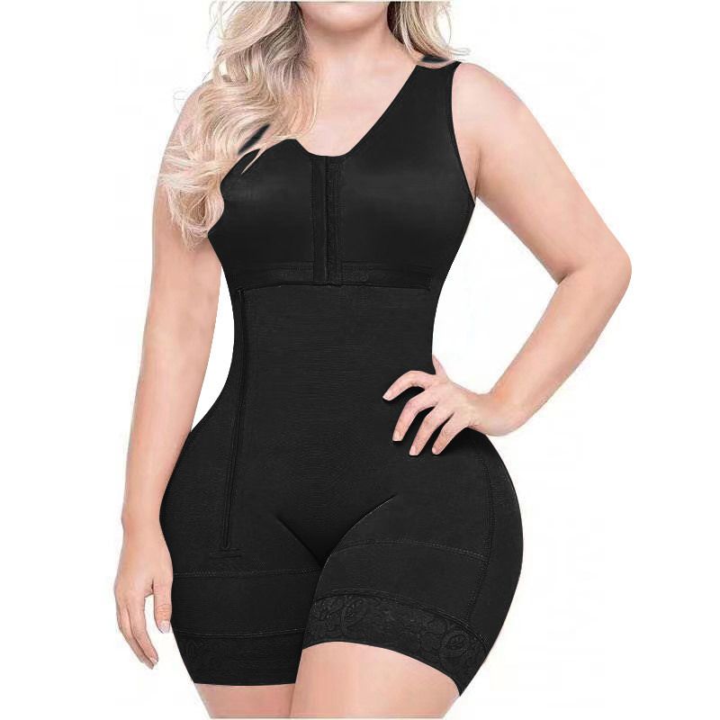 Shapewear uit één stuk, nauwsluitend, zonder kruis, ritssluiting aan de zijkant uit één stuk, hoge taille, buikcontrole, billenlifting, lichaamsvormend korset_voghion.com