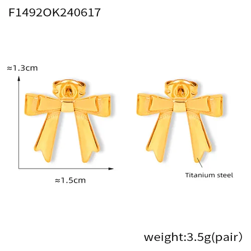 1 Paar Ohrstecker aus 304 Edelstahl im schlichten klassischen Stil mit Schleife und Knotenbeschichtung_voghion.com