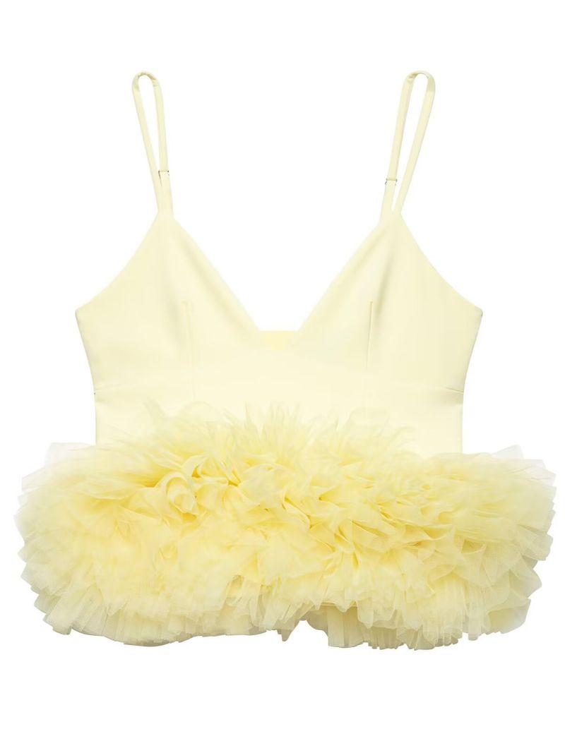 Canotta elastica in seta con orlo gonfio da donna_voghion.com