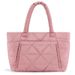 Women's Quilted Zippered Handbag - Large Capacity Shoulder Bag with Compartments - Stylish Tote for Travel, Work, and Gym_voghion.com