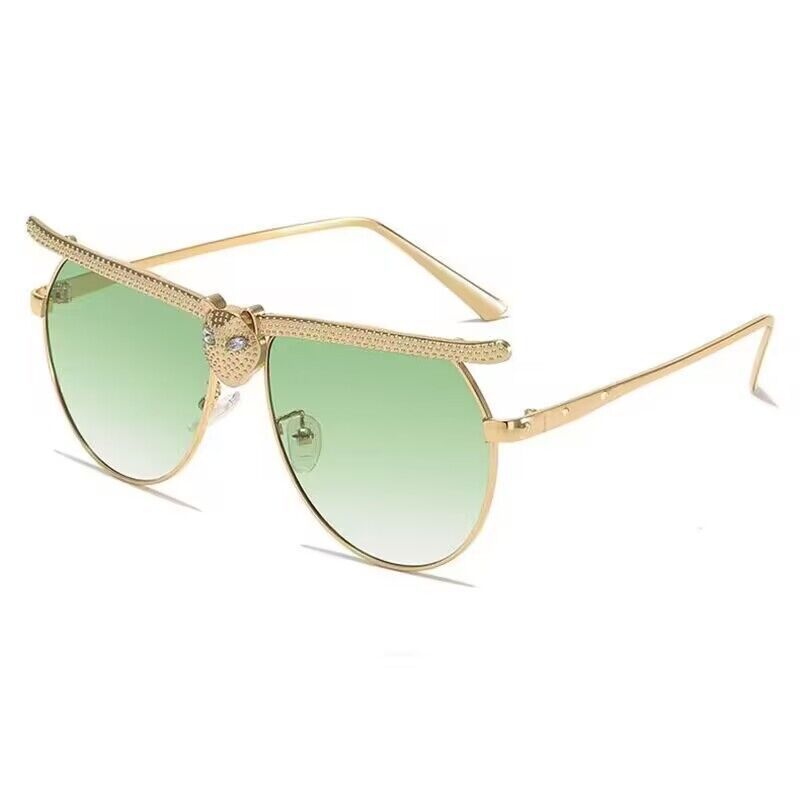Neuer Vollformat-Fuchs mit Diamanteinlage, zweifarbige Hauptsonnenbrille, Leopardenkopf-Sonnenbrille für Herren und Damen_voghion.com
