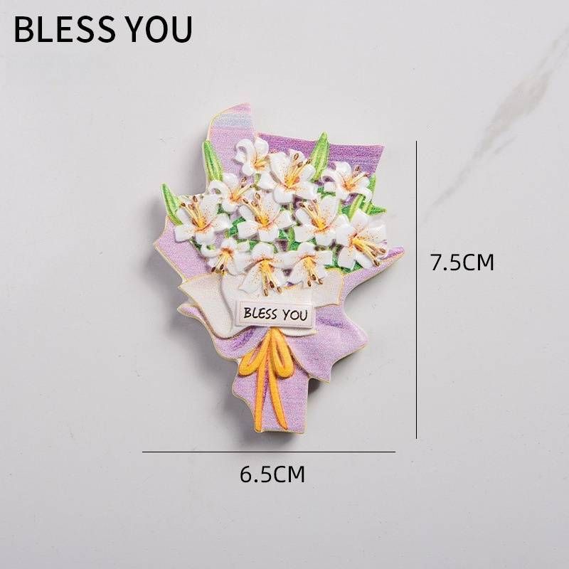 ​Bouquet Resin Fridge Magnets - Creative 3D Floral Decor For Refrigerator (Cute Home Gift, Adorable Magnetic Stickers For Kitchen & Office)​​_voghion.com