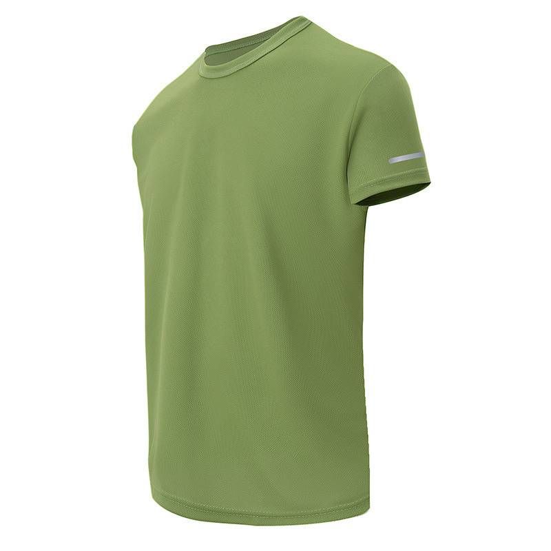 Sommer Herren Pure Color Schnelltrocknendes Sport Kurzarm Lose Laufen und Wandern Casual T-Shirt Mode_voghion.com